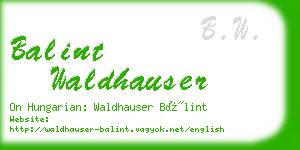 balint waldhauser business card